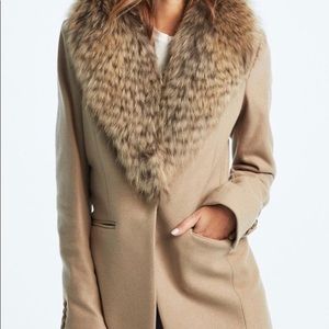 Sam ludlow wool jacket with fur collar